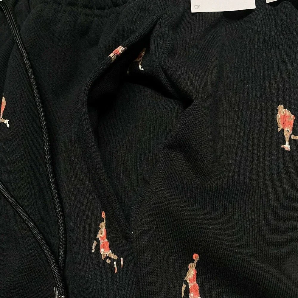 Nike Jordan Essentials AOP Fleece Joggers Black DH3519-010 Men's Sizes Vintage - Picture 3 of 9
